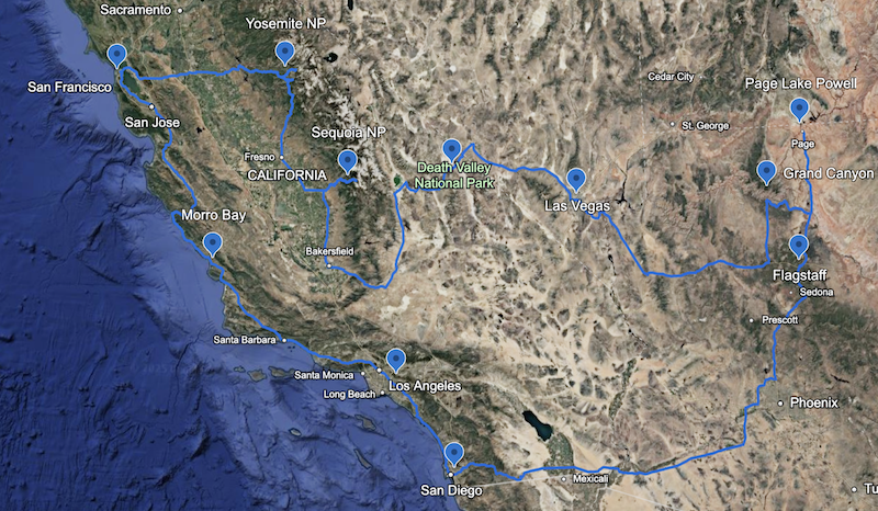 Itinerario perfetto sulla costa west usa