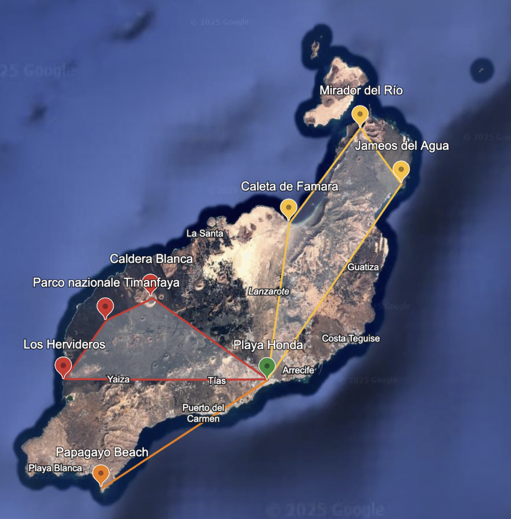 lanzarote-mappa Tour perfetto di Lanzarote