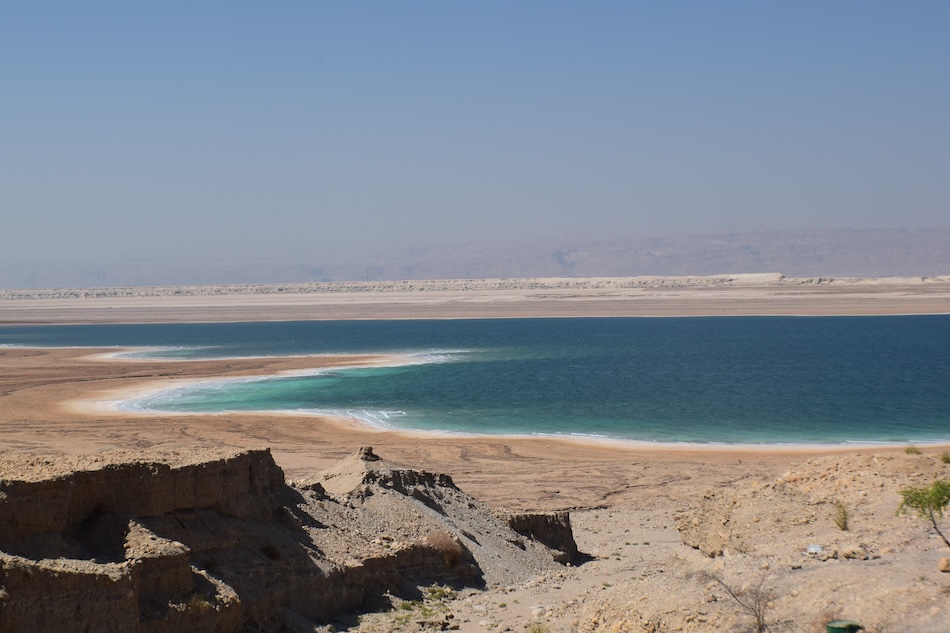 Coste bianche di sale del Mar Morto